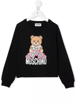Moschino Kids толстовка с принтом Teddy Bear, черный