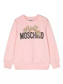 Moschino Kids толстовка с принтом Teddy Bear, розовый