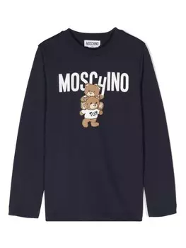 Moschino Kids толстовка с принтом Teddy Bear, синий