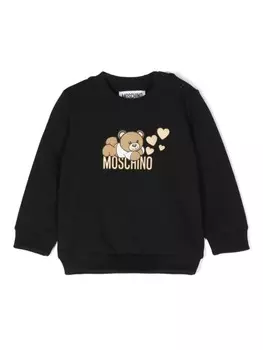 Moschino Kids толстовка с принтом Teddy Bear, черный