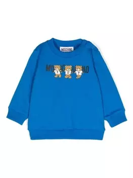 Moschino Kids толстовка с принтом Teddy Bear, синий
