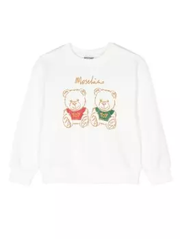 Moschino Kids толстовка с принтом Teddy Bear, белый