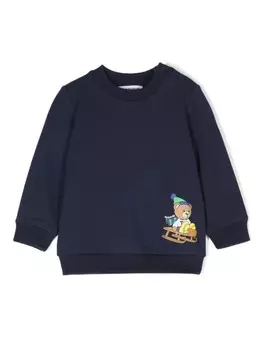 Moschino Kids толстовка с принтом Teddy Bear, синий