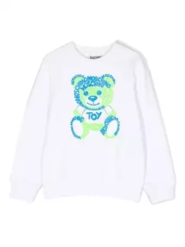 Moschino Kids толстовка с тисненым принтом Teddy Bear, белый
