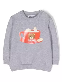 Moschino Kids толстовка с узором Teddy Bear, серый