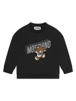 Moschino Kids толстовка с вышивкой Teddy Bear, черный