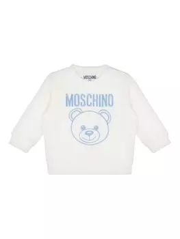 Moschino Kids толстовка с вышивкой Teddy Bear, белый