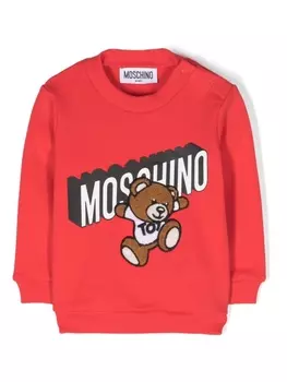 Moschino Kids толстовка Teddy Bear с логотипом, красный