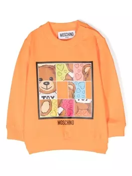 Moschino Kids толстовка Teddy Bear с логотипом, оранжевый