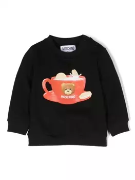 Moschino Kids толстовка Teddy Bear с логотипом, черный