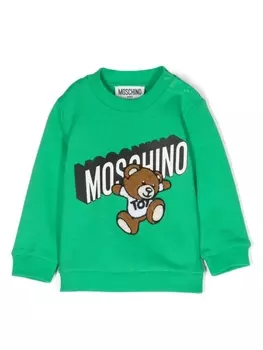 Moschino Kids толстовка Teddy Bear, зеленый