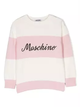 Moschino Kids топ с длинными рукавами и логотипом, розовый