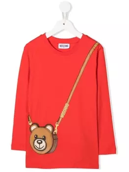 Moschino Kids топ с длинными рукавами, красный
