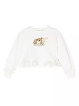 Moschino Kids топ с круглым вырезом, белый