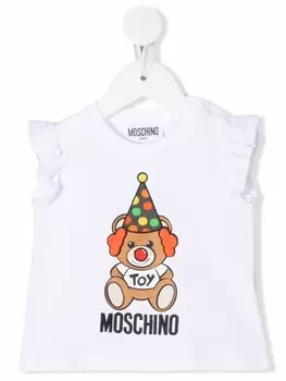 Moschino Kids топ с оборками, белый