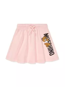 Moschino Kids юбка А-силуэта с логотипом, розовый