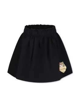 Moschino Kids юбка из джерси с логотипом, черный