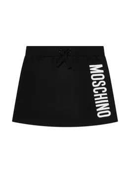 Moschino Kids юбка мини А-силуэта с логотипом, черный