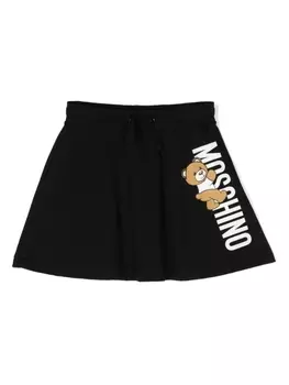 Moschino Kids юбка с кулиской и логотипом, черный