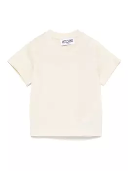 Moschino Kids жаккардовая футболка, нейтральный
