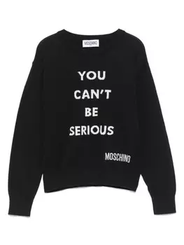 Moschino Kids жаккардовый свитер, черный