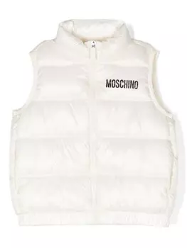 Moschino Kids жилет с логотипом, белый