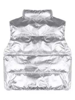 Moschino Kids жилет с логотипом, серебряный