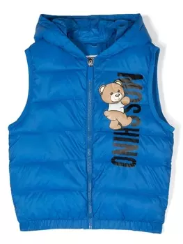 Moschino Kids жилет Teddy Bear с логотипом, синий