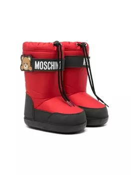 Moschino Kids зимние ботинки с нашивкой Teddy Bear, красный