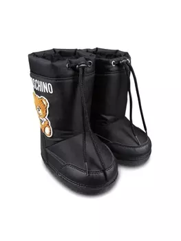 Moschino Kids зимние сапоги с подкладкой Teddy, черный