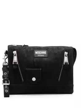Moschino клатч на молнии, черный