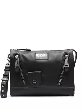 Moschino клатч с логотипом, черный