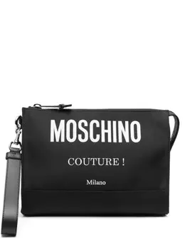 Moschino клатч с принтом Moschino Couture, черный