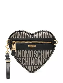 Moschino клатч с жаккардовым логотипом, черный