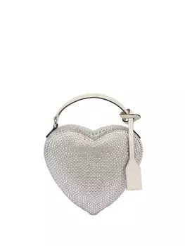 Moschino клатч в форме сердца, серебряный