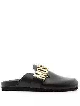 Moschino клоги с логотипом, черный
