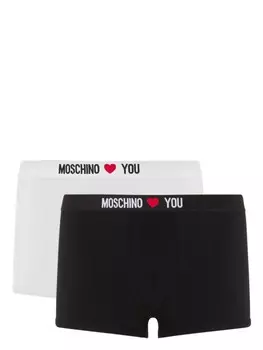 Moschino комплект из двух боксеров с логотипом, черный