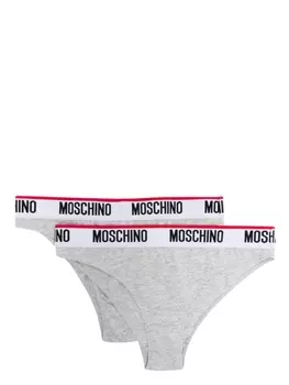 Moschino комплект из двух трусов-брифов с логотипом, серый