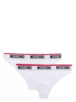 Moschino комплект из двух трусов-брифов с логотипом, белый
