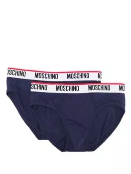 Moschino комплект из двух трусов-брифов с логотипом, синий