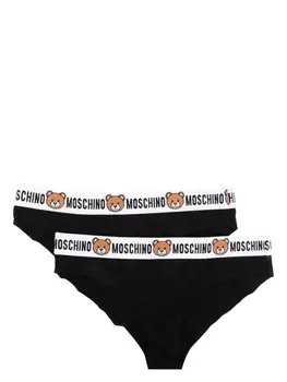 Moschino комплект из двух трусов-брифов Teddy Bear, черный