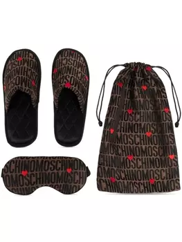 Moschino комплект из слиперов и маски с логотипом, черный