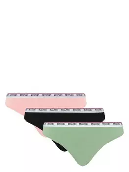 Moschino комплект из трех трусов-брифов с логотипом, розовый