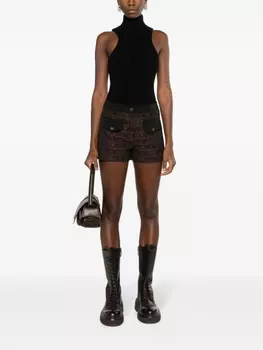 Moschino короткие шорты с жаккардовым логотипом, коричневый