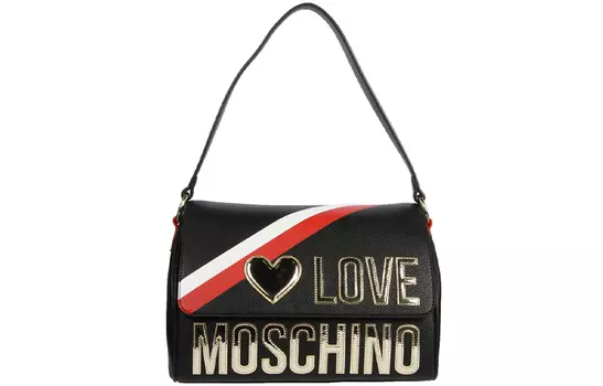 MOSCHINO Кожаная сумка через плечо, женская, черная