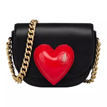 MOSCHINO Кожаная сумка через плечо, женская, черная