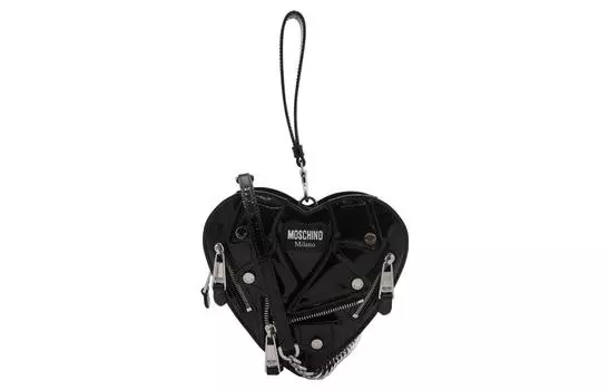 MOSCHINO Кожаная сумка через плечо, женская, черная
