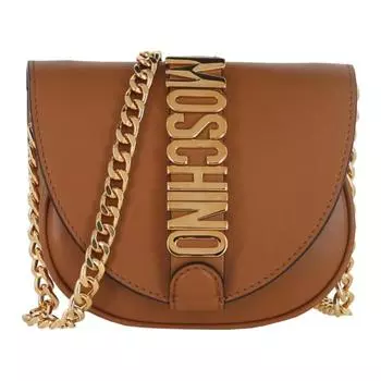 MOSCHINO Кожаная сумка через плечо женская коричневая