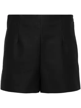 Moschino кожаные шорты с нашивкой, черный