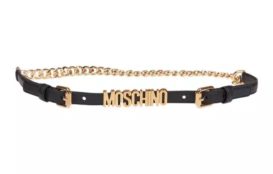 MOSCHINO Кожаный ремень женский черный
